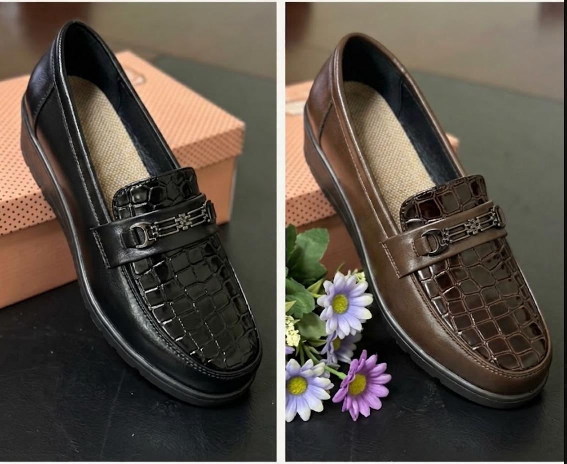 black and brown leather loafer shoes